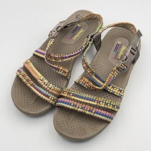Skechers Size 8 Outdoor Lifestyles Multicolor Nylon Poly Womens Strappy Sandal